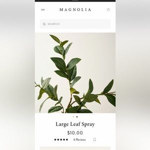 Magnolia Large Leaf Spray Floral Decor